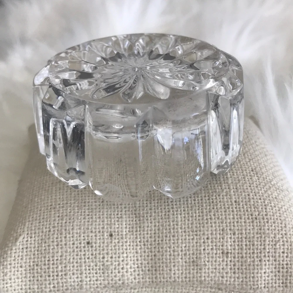 Vintage Crystal Vanity Dish Small Size 2 in. Diameter Accent Piece Home Decor